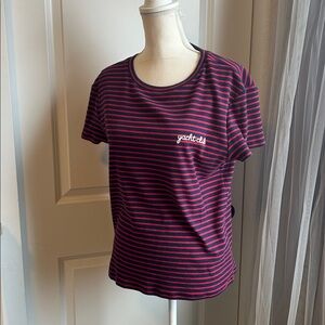 LOFT Yacht Club Navy and Red Striped T-shirt Size XL